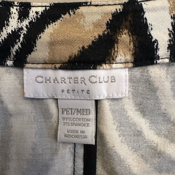 Charter Club Black and White Zebra Print Blouse - Picture 2 of 5